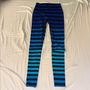 Vintage Bandier K-DEER Striped Blue Ombre WOMENS Leggings SZ. Med